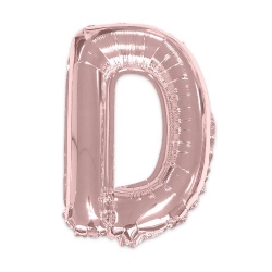 Ballon D rose gold de 35 cm livré avec une paille pour un gonflage à l'air