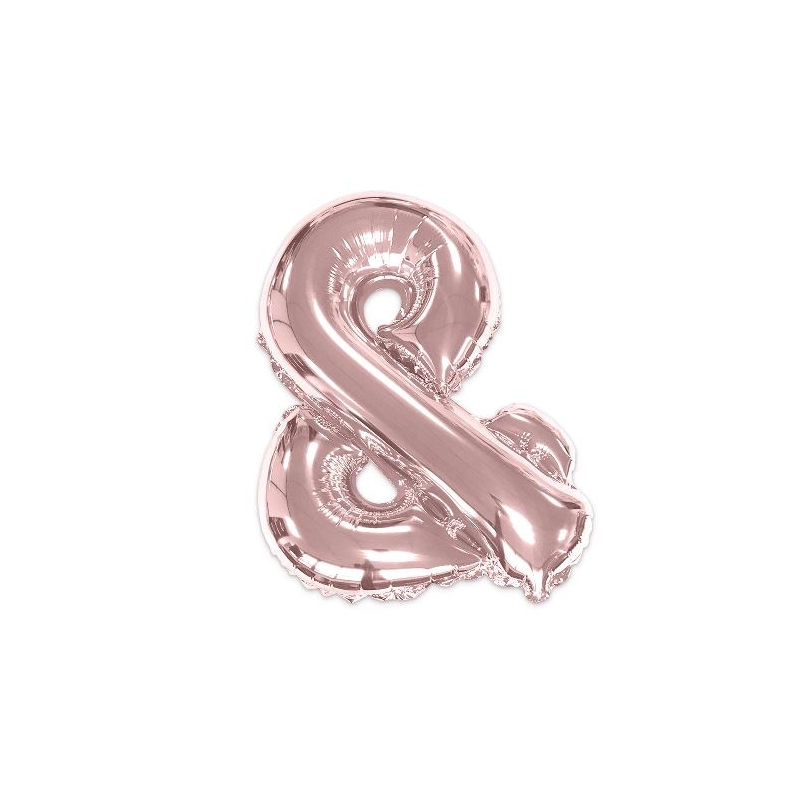 Ballon lettre & rose gold de 35 cm idéal pour présenter deux prénoms (gonflage à l'air uniquement)