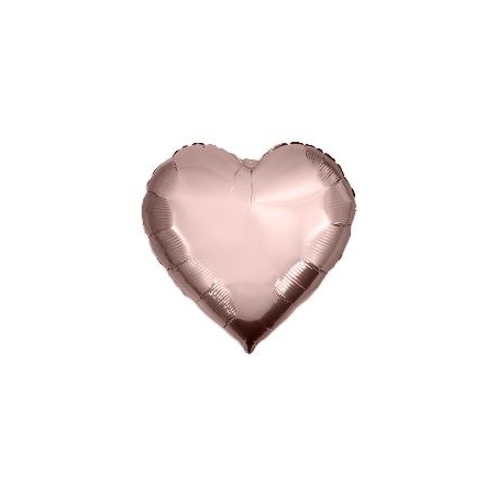Ballon lettre coeur rose gold de 35 cm idéal pour déco de Saint Valentin (gonflage à l'air uniquement)