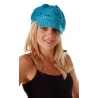 casquette disco à paillettes pour femme, couleur bleu turquoise - chapeau disco