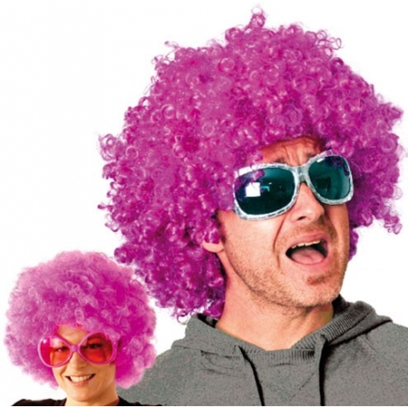 perruque afro disco violette - accessoire mixte