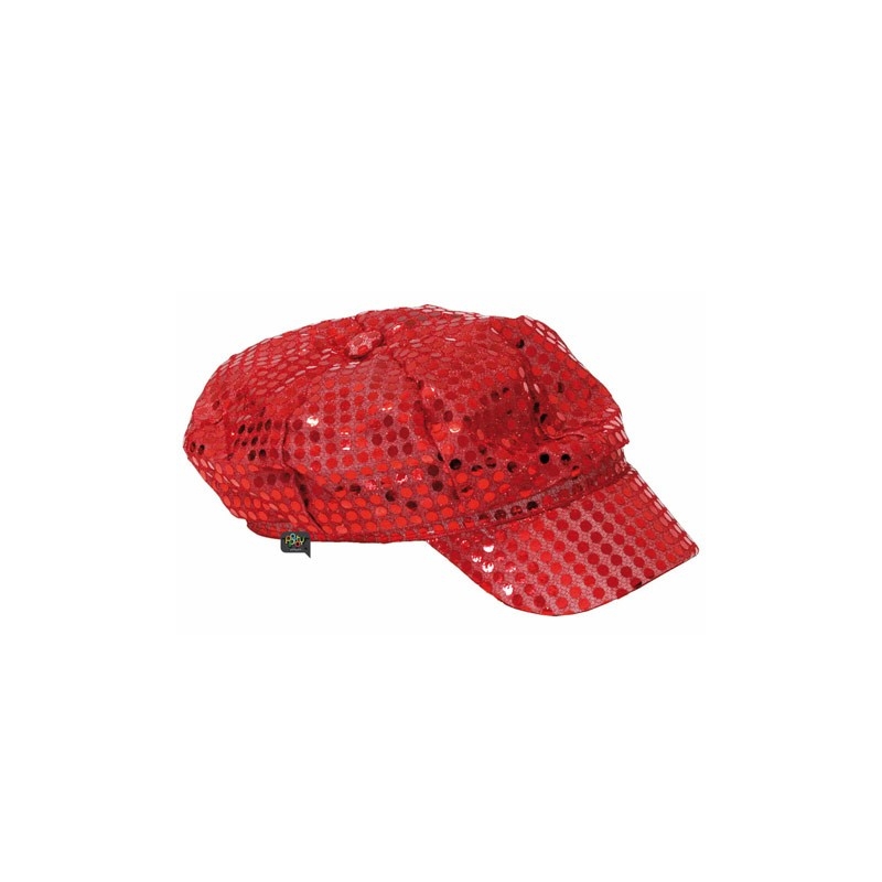 Casquette rouge à paillettes