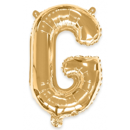 Ballon lettre G couleur doré - 35 cm livré avec une paille pour un gonflage à l'air