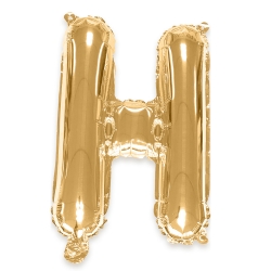 Ballon lettre H couleur doré - 35 cm livré avec une paille pour un gonflage à l'air