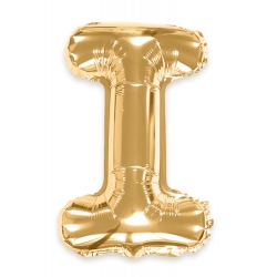 Ballon lettre I couleur doré - 35 cm livré avec une paille pour un gonflage à l'air