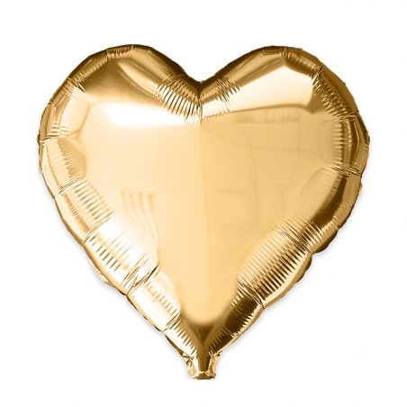 Ballon lettre coeur en or de 45 cm idéal pour déco de Saint Valentin (gonflage à l'air uniquement)