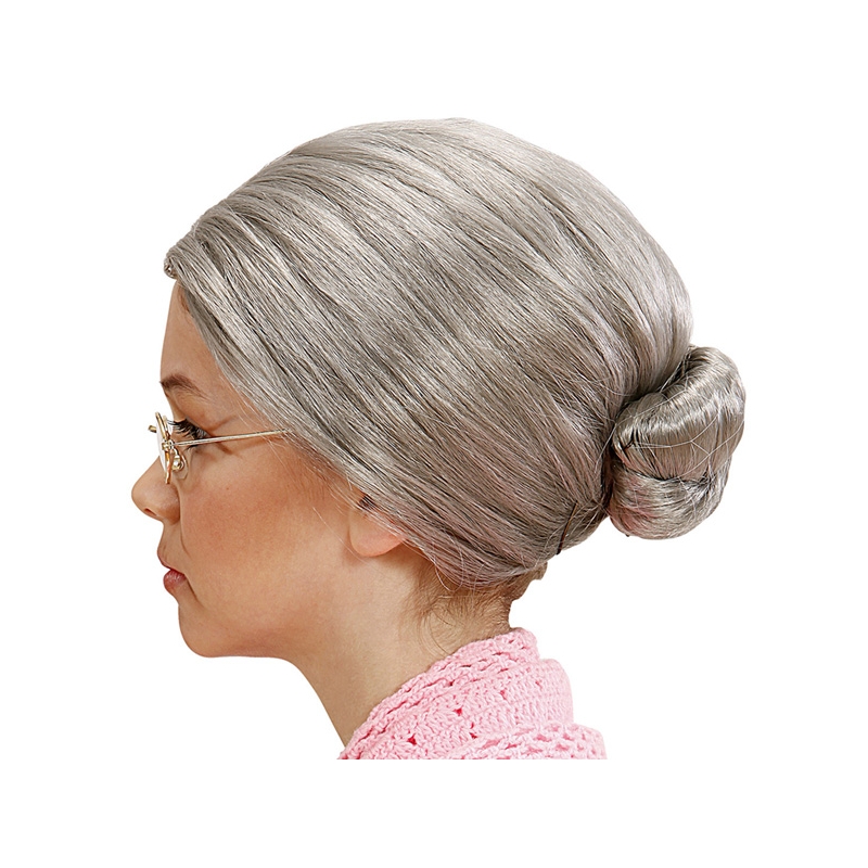 perruque de grand-mère vue de profil