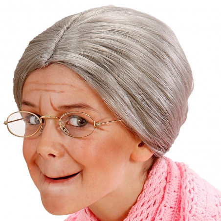 perruque de grand-mère avec chignon