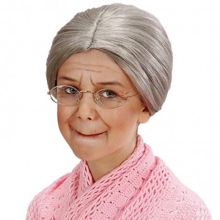 perruque de grand-mère pour se déguiser en vieille dame