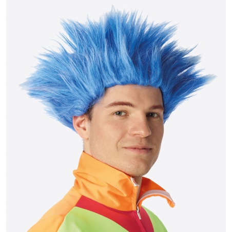 Perruque Trolls bleu adoptez un look à la fois manga et années 80 Perruque Trolls bleu adoptez un look à la fois manga et années 80