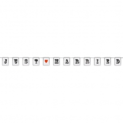 Guirlande mariage : Just Married avec fanions