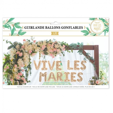 Guirlande de ballons Vive les Mariés - Décoration de Mariage