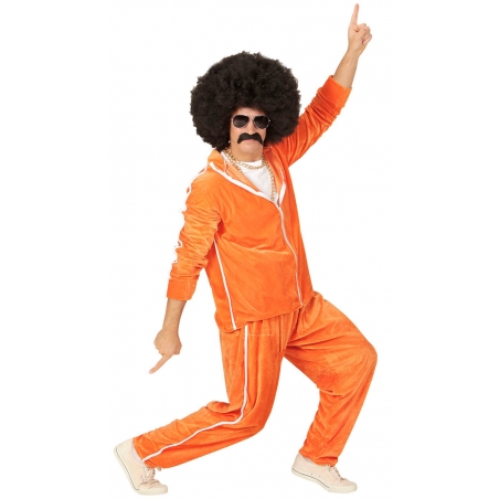 Déguisement homme années 80, jogging orange