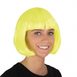 Perruque jaune fluo idéale pour vos soirées thème années 80 et fluo party