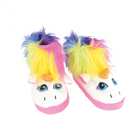 Paire de chaussons licorne arc en ciel taille 36/37