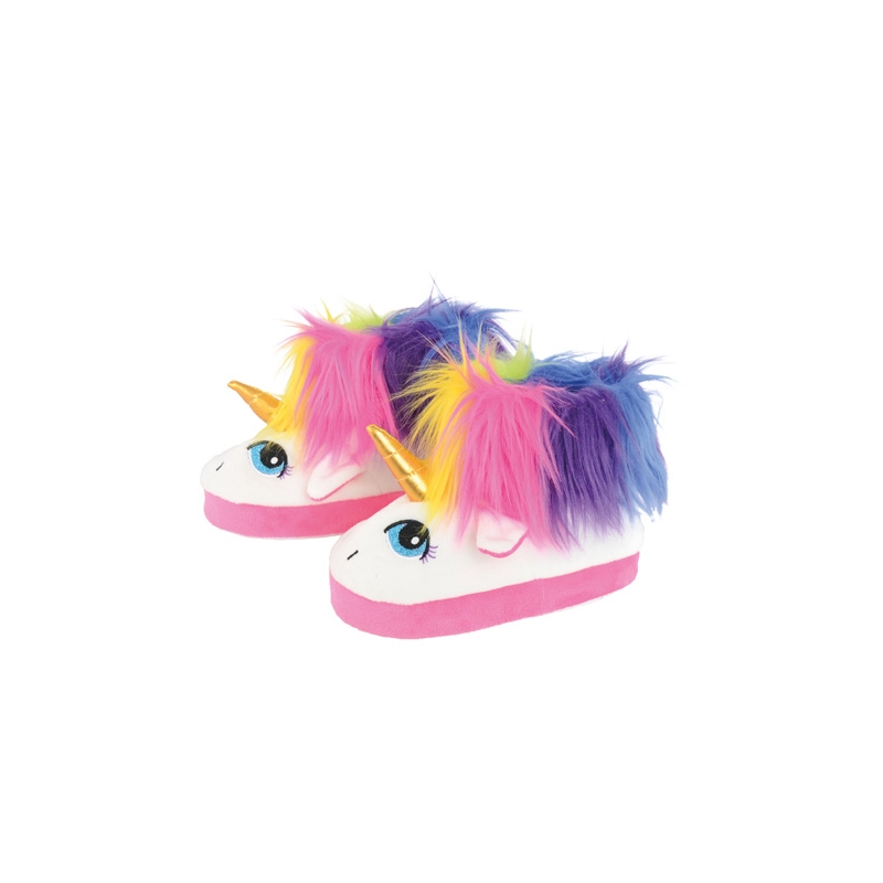 Paire de chaussons licorne rose pour filles et adolescentes