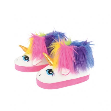 Paire de chaussons licorne rose pour filles et adolescentes