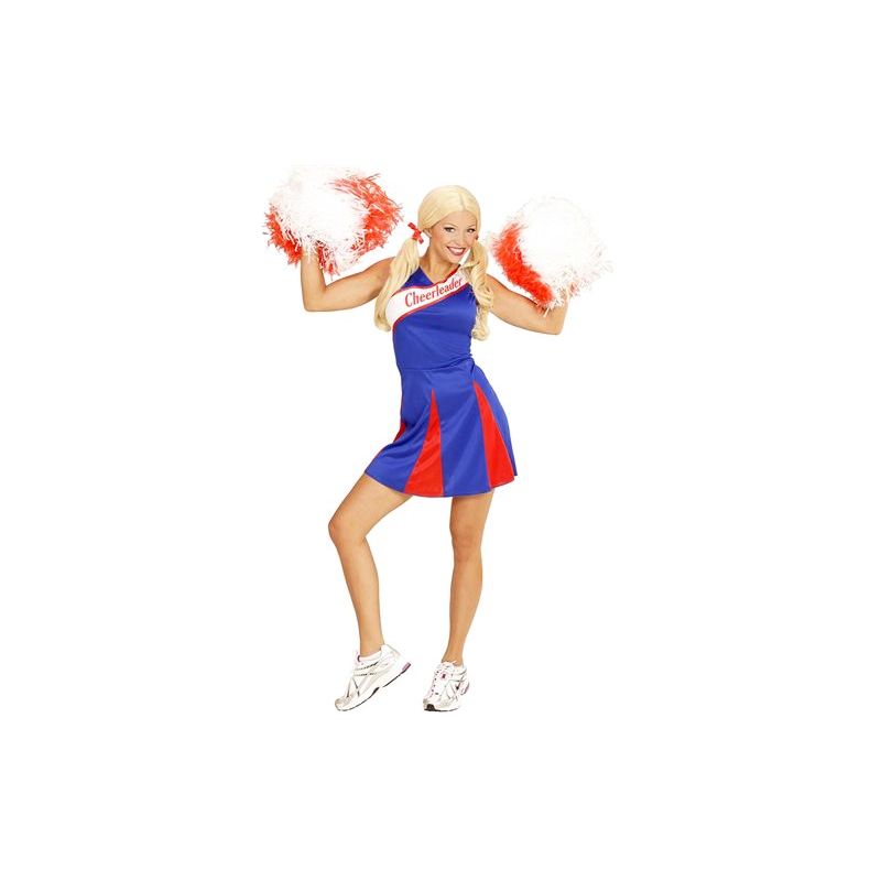 Déguisement Pompom girl bleue femme