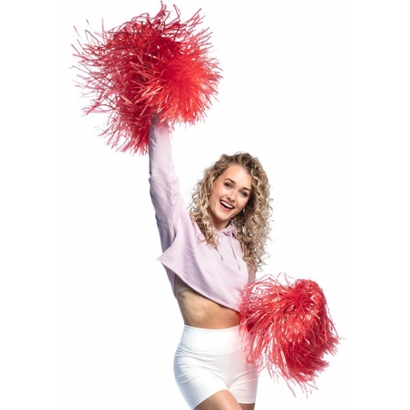 Idée tenue pompom girl avec 2 pompon rouges Idée tenue pompom girl avec 2 pompon rouges