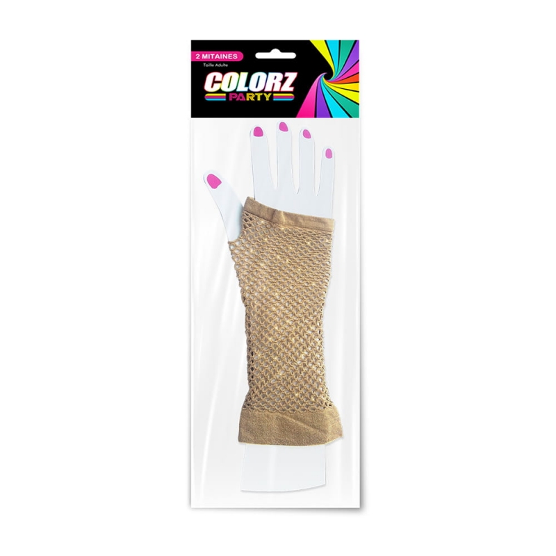 Paire de longues mitaines couleur or pour accessoiriser tous vos déguisements pour fêter le nouvel an