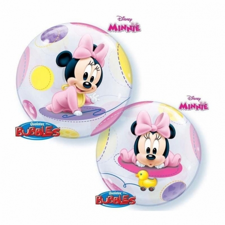 Ballon Bubble baby Minnie idéal pour fêter la naissance d'une petite fille
