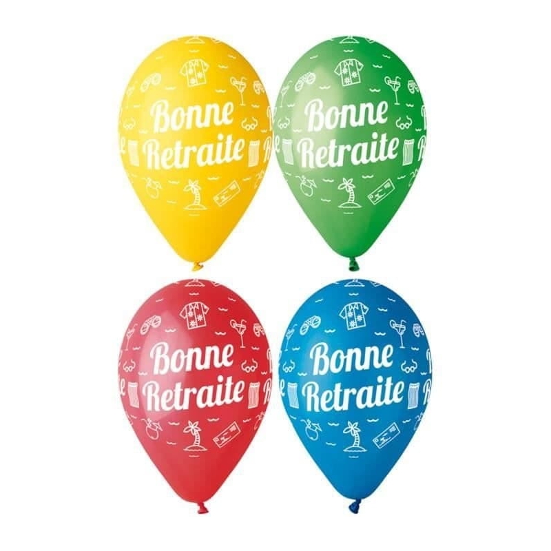 Ballons "Bonne Retraite", sachet de 10 ballons