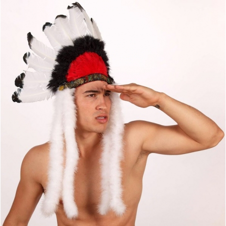 chapeau indien, coiffe avec plumes adulte - WA026A
