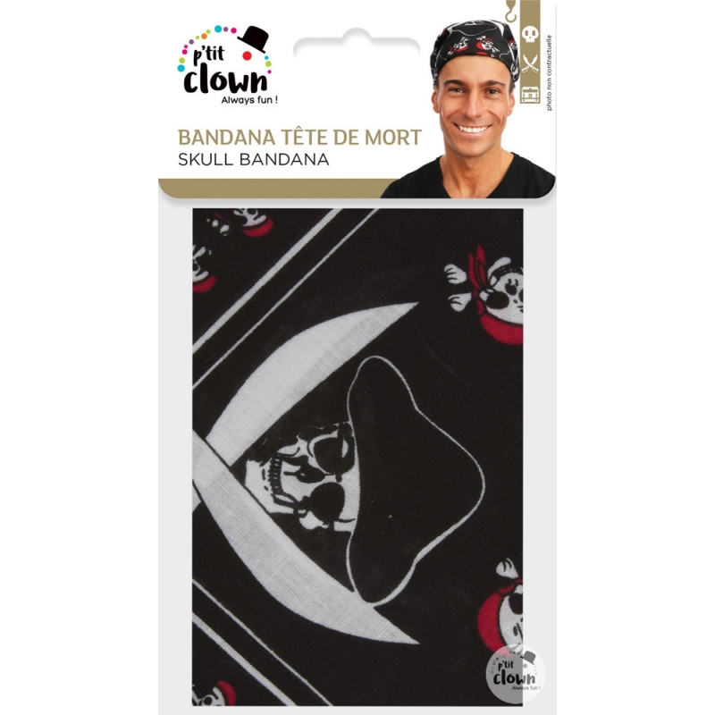 Bandan noir idéal pour accessoiriser une tenue de pirate ou de biker