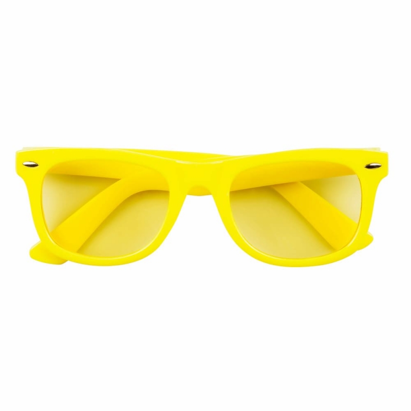 Lunettes jaune fluo pour hommes et femmes thème tropical et années 80