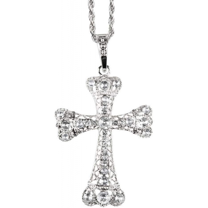 Collier gothique avec croix argentée