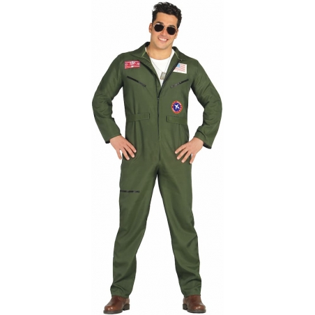 Déguisement de pilote de chasse pour homme idéal pour incarner Maverick du film Top Gun Déguisement de pilote de chasse pour homme idéal pour incarner Maverick du film Top Gun