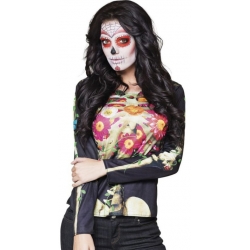 T-shirt à longues manches pour femme thème jour des morts mexicain, Dia de los muertos