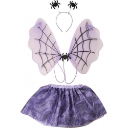 Set de déguisement araignée pour fille avec tutu, paire d’ailes et serre tête