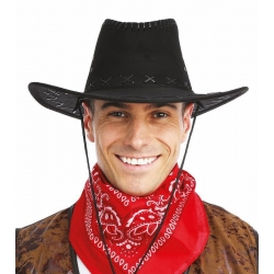 Chapeau de cowboy pour hommes et femmes, couleur noir avec coutures