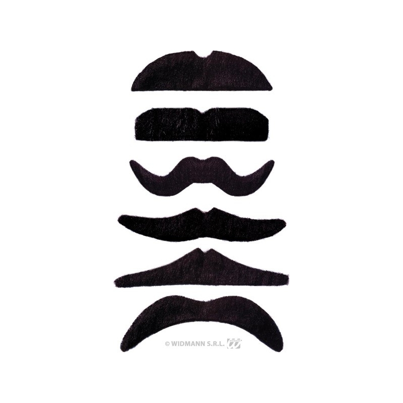 moustaches noires auto adhésives adulte
