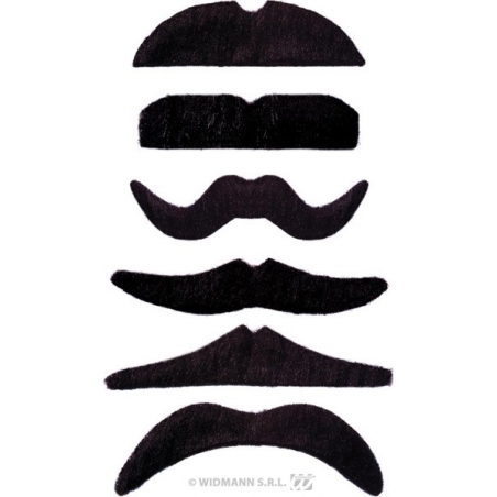 moustaches noires auto adhésives adulte