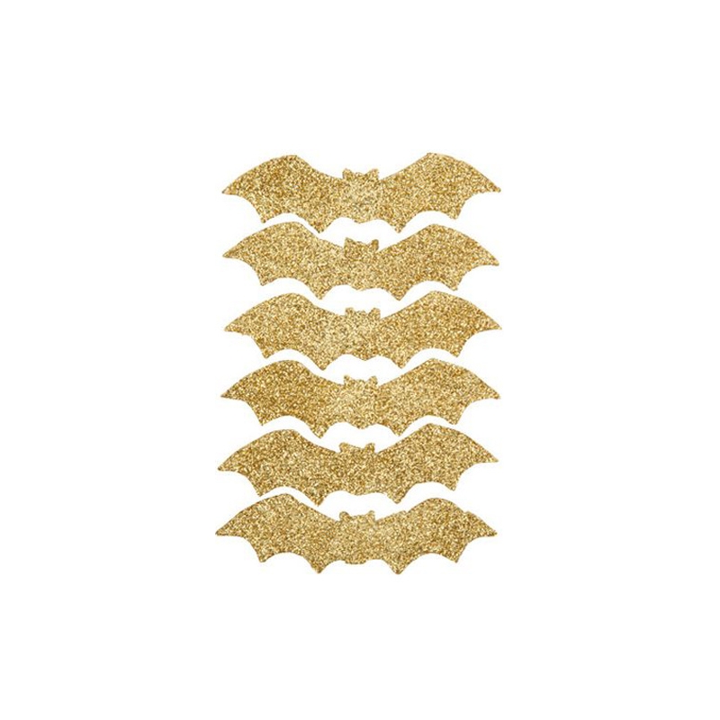 décoration de table en forme de chauve-souris couleur or à paillettes