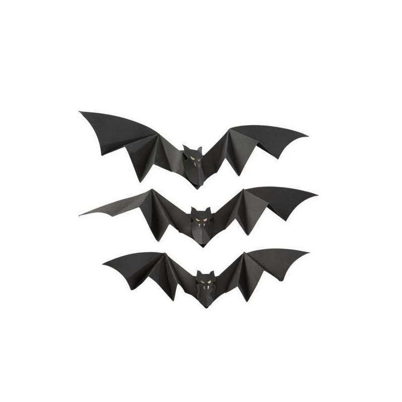 3 chauves-souris noir et or
