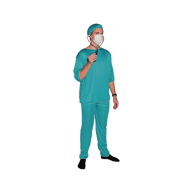Déguisement chirurgien pour homme avec chapeau et masque