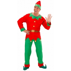 Déguisement de lutin de noël pour homme avec chapeau