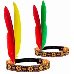 Bandeau indien avec 2 plumes - Western Party