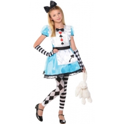 Déguisement fille Alice au pays de merveilles luxe avec Leggings, Manchettes