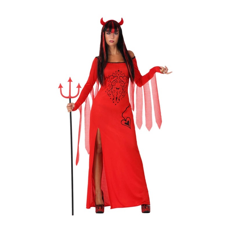 deguisement diablesse élégante, longue robe - costume halloween pour femme