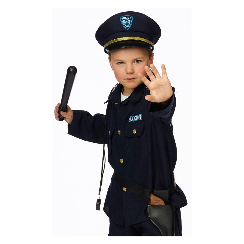 Cosplay policier garçon, costume luxe avec casquette