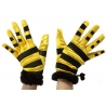 paire de gants abeille, rayures noires et jaunes - accessoire deguisements