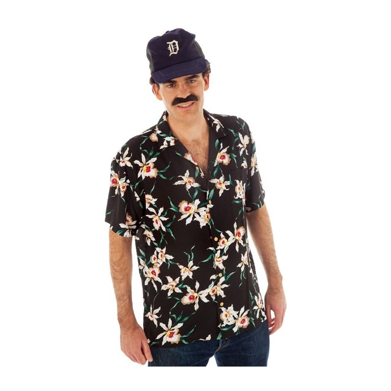 Chemise Magnum noire pour homme idéal pour une soirée années 80 ou série TV