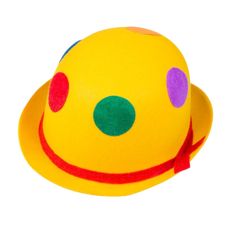 Chapeau déguisement de clown pour femmes, coloris jaune