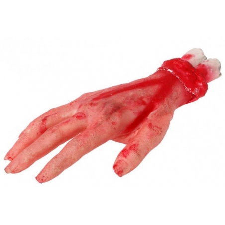 Main en sang, idéale pour accessoiriser un costume de zombie  (24 x 10 cm environ)