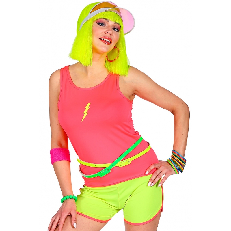 Idée tenue années 80  avec la ceinture vert fluo