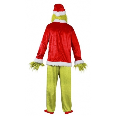 Tenue du Grinch sous licence officiel, cosplay avec masque, gants et bonnet Tenue du Grinch sous licence officiel, cosplay avec masque, gants et bonnet